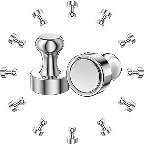 Newaner Magneti Neodimio Magnete Potente 12 Pezzi Magneti Piccoli 12 X 16mm Calamite per Lavagna Magnetica, Frigoriferi, Magneti a Cono, Magneti per Spartiti, Magnete Al Neodimio con Custodia