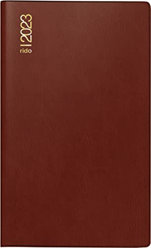 rido/idé Monatskalender Modell uni-planer 2023 Blattgröße 10,4 x 15,3 cm bordeaux