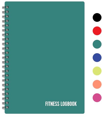 Carnet de fitness – Suivez 150 d'entraînements – Papier épais, couverture durable – A5 – Non daté – Suivez la perte de poids, la prise de muscle, les progrès en musculation