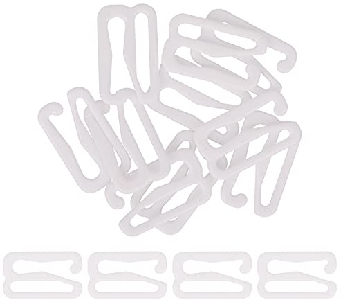 KAM 20 Hebillas ajustadoras de Correa de Sujetador de plástico Tri-Glide con Hebilla Deslizante, Ganchos Ajustables para Sujetador 13B, Cierre de Gancho Deslizante de lencería Blanco