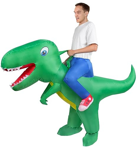 AOOWU Disfraz Dinosaurio Hinchable Adulto Con Sistema Inflable Para Halloween, Cosplay, Cumpleaños, Navidad, Carnaval y Fiesta - Hombre y Mujer