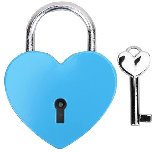 IBXWMNG 45×60mm Lucchetto a forma di cuore con chiave,Mini Lucchetti a Cuore perfetto per portagioie e bagagli