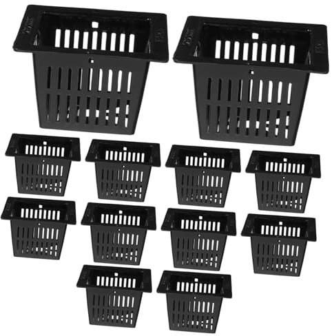 Mikikit 12pezzi Vasi Quadrati Da Vivaio in Plastica Fessure Per Rete Maglie Resistenti Filtro Per Piante Per Coltivazione e Vivaismo