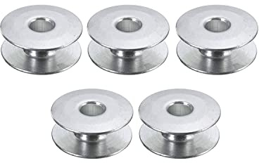 Event Decor Shop Universal Sewing Machine Bobbins Spool – Fits Brother, Singer, Janome, Juki & More | Durable Smooth Edge Plastic Bobbin for Household & Industrial Sewing Machines (5pcs – Silver)
