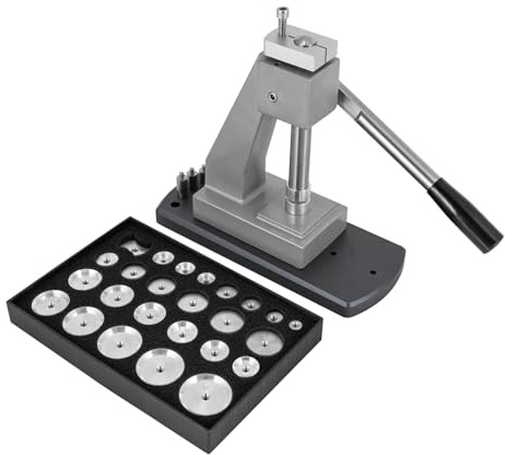 YIYIBYUS Watch Press Tool Set, Watch Case Opener Press Fit Watchmaker Tool Die Assy W-atch Back Case Closer Crystal Glass Fitting w/25 Dies for Home