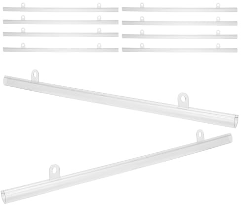 HOODANCOS Barra Porta Poster in PVC 40 CM 10 Pezzi Ganci per Strisce di Poster e Cornice a Scorrimento Palo Sospeso per Pubblicità in Centri Commerciali e Supermercati Fissaggio Stabile e