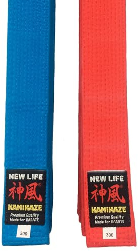 Kamikaze Ceinture de compétition Karate pour KATA, Coton grosseur spécial BST New Life Premium