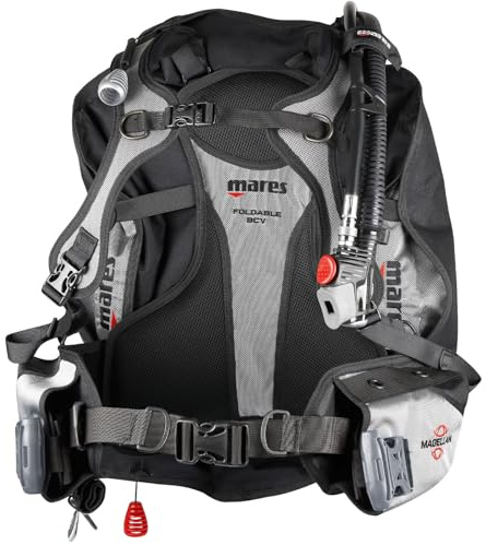 Mares Magellan BCD - Unisex Ultra-Lightweight Completely Foldable Scuba Diving Travel Jacket BCD, Small/Medium