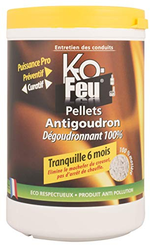 K-OFEU - Pellets anti goudron - Élimine cendres et goudrons - Prévient les pannes - Effet choc - Sans danger pour la santé et l'environnement - 800 g