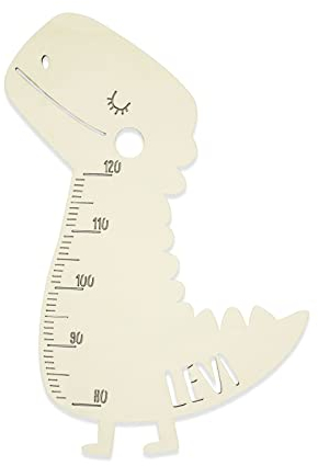 Messlatte Kind Größe Modell Dino Kinderzimmer-Messlatte/Tauf-Geschenk oder zur Geburt/Personalisiert mit Wunsch-Name für Mädchen oder Jungen Babyzimmer Design by HeLLo Mini
