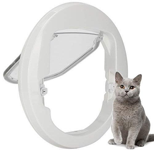 Cat Flap Door 4 Way Locking Pet Flap Door Round Magnetic Dog Door In & Out Safe Pet Door for Cat and Small Dogs Doggies Puppy Animals Doors