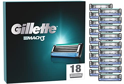 Gillette Mach3 Rasierklingen, 18 Ersatzklingen für Nassrasierer Herren mit 3-fach Klinge, 18 Stück (1er Pack)