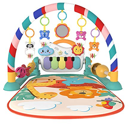 Eners Manta de juegos para bebé con música y luces, juguete educativo para bebés y niños pequeños de 0 a 27 meses, color verde