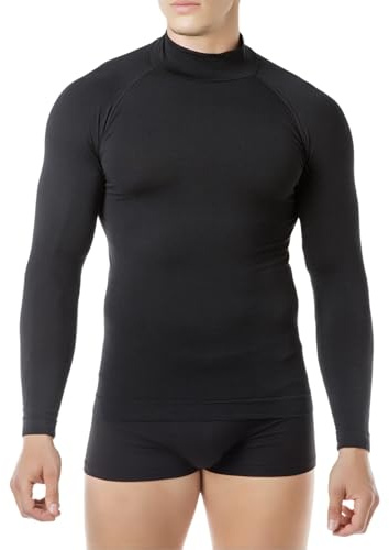Relaxsan 3030 (Black, L) Camiseta Térmica Hombre Cuello Alto