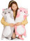 Bobomon Cuscino Peluche Gatto, Peluche di Gatto Lungo Kawaii Gattino Cuscino Morbido Pupazzo Giocattoli Peluche Regalo per Bambini (50cm, Rosa)
