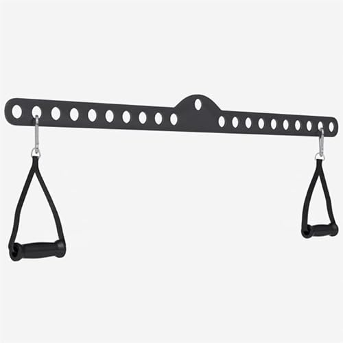 GORILLA SPORTS® lat dragstång - inklusive 2 handtag, karbinhake, justerbar, 60/75/100 cm, svart - dragstång, kabeldraghandtag, roddhandtag, biceps triceps bar, kabeldrag, kabeldraghandtag, styrketräni