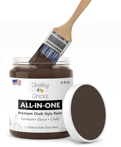 Chalky Chicks 4 Fl Oz Matte Alaskan Brown Bear Chalk Paint for Furniture Without Sanding - No Prep Furniture Paint No Sanding All in One for Crafts, Wood, Cabinet, Walls, Metal, Dresser, Farmhouse