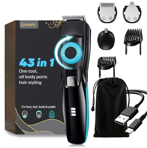 Bart- & Schnurrbart-Trimmer mit 3 Aufsätzen –40 präzise Längeneinstellungen, wasserdicht, 240 Min. Akkulaufzeit – Professioneller Haartrimmer für Männer & Frauen