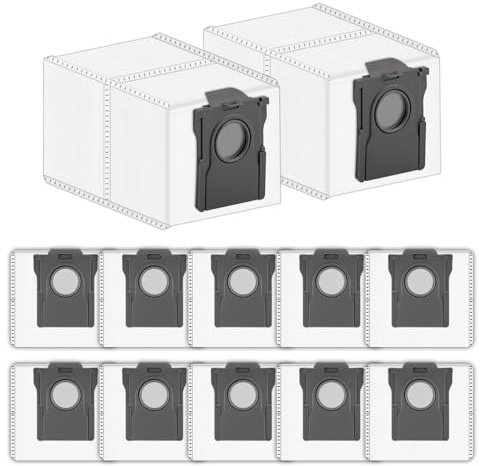 (12 Stycken) Dammsugarpåsar för Dreame L10s Ultra Gen 2, L10s Ultra, L40 Ultra, L50 Ultra, X30/X40/X50 Ultra, X40/X50 Ultra Complete, Mova E30 / V50 / E40 / Z50 Ultra dammsugare, reservpåsar,tillbehör