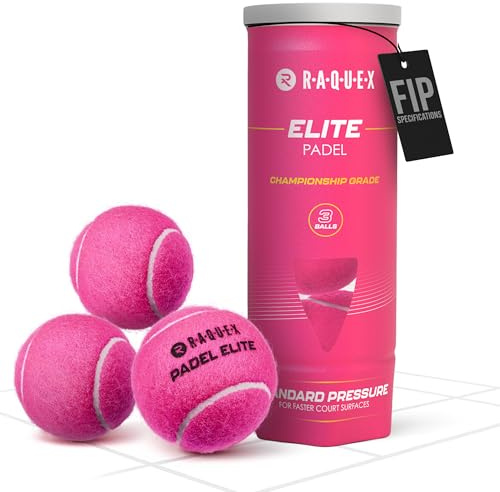 Raquex Elite Pink Padel Balls (Tube of 3) - For All Court Surfaces - Performance, Tournament Grade