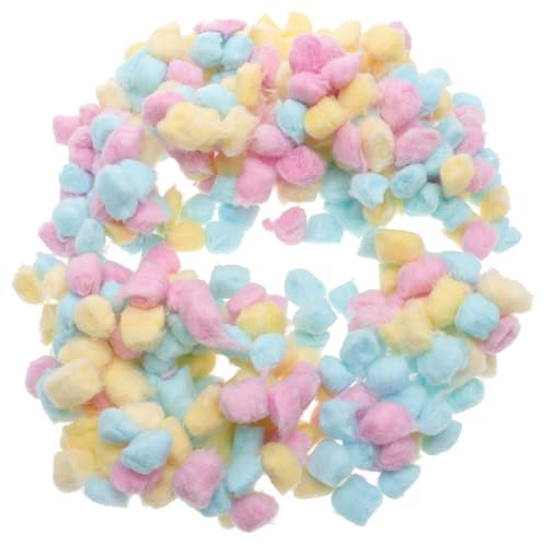 SEWACC Boules de Coton Démaquillantes pour Bébé, 500g, Couleur Rose Jaune Bleu, Coton Doux Toucher, Quantité Suffisante pour Visage et Animaux, pour Soins Quotidiens