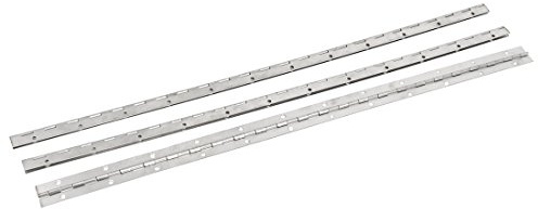 Sourcingmap 600mmx25mmx1mm Stainless Steel Screw Fixing Folding Continuous Hinges 3pcs