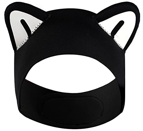Fascia da immersione con orecchie di gatto per donne e bambini, cappuccio in neoprene da 2 mm – mantiene l'acqua all'esterno – tiene i tappi per le orecchie – tappi per le orecchie sicure per la