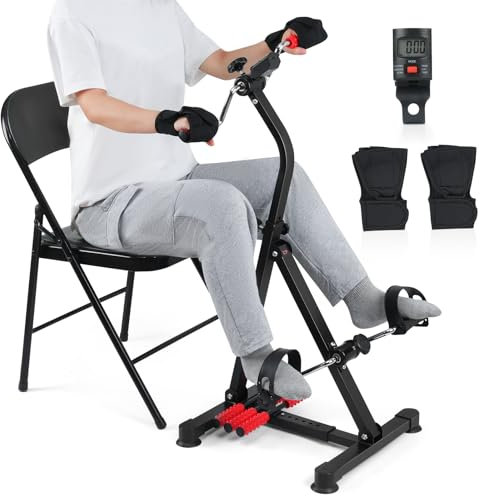 ZIDAFIT Adjustable Pedal Exerciser Bike for Seniors - Hand Arm Leg and Knee Therapy, Stroke Recovery, Portable Fitness Equipment for Total Body Workout - Great Gift for Elderly Rehab