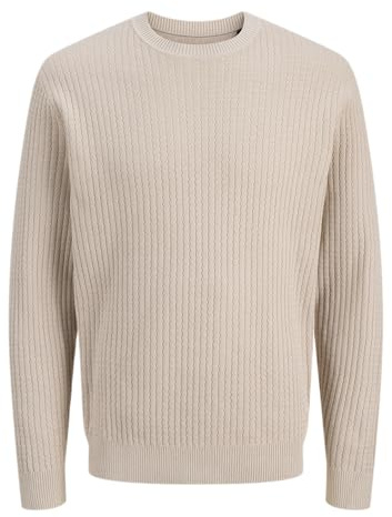 JACK & JONES Jprblubarkley Knit Crew Neck Ch, Taupe, XXL Homme