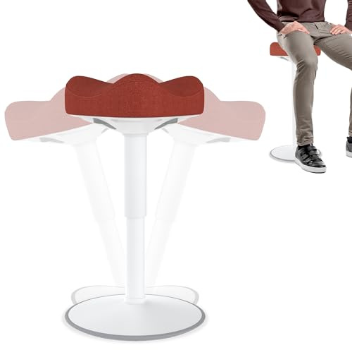 FIVMEN Sgabello ergonomico regolabile in altezza, 57-82 cm, sgabello da ufficio, con effetto oscillante, per la casa e l'ufficio, arancione