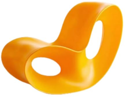 XRBCNMM Rocking Chair One Piece Molded Lounge Chair for Indoor Outdoor Use PE Curved Egg Papasan Style Glider for Garden Patio Balcony Living Room Bedroom Nursery Porch Adults Kids (Yellow)