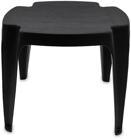 Trädgårdspall, plast, 38 x 38 cm, antracit, fyrkantig trädgårdssidobord, förvaringsbord, balkongbord, fotstöd, campingpall, blompall