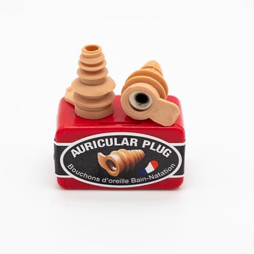 Auricular Plug - Depuis 1927 – Bouchons d'oreilles pour l’Eau - Ajustables et Réutilisables - Fabriqués en France - Couleur Sable - Piscine - MER - Bain - Natation - Surf & ACTIVITÉS Nautiques