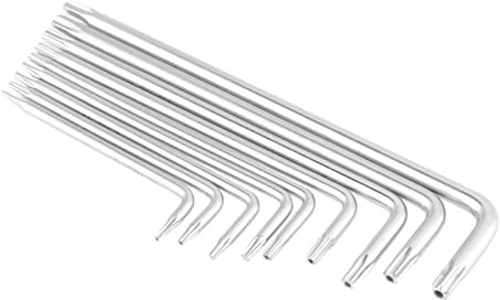 9 Piezas en Forma de L Llave Hexagonal Torx T6 T7 T8 T9 T10 T15 T20 T25 T27 Llave Estrella Llave L Tipo Llaves Llave Universal para Bicicleta Coche Electrodomésticos Herramienta de Reparación Kits