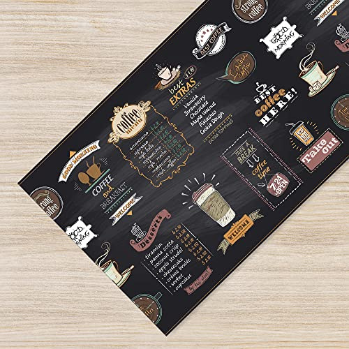 IlGruppone Tappeto Cucina Antiscivolo Made in Italy Passatoia Antimacchia Multiuso Corridoio Soggiorno Lavabile in Lavatrice - 50x100 - Menu
