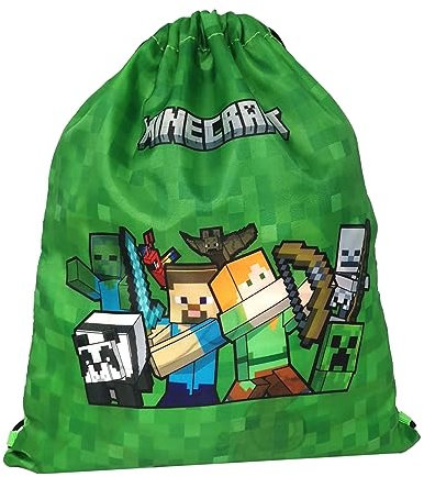 Theonoi Minecraft - Piccola borsa da palestra, borsa sportiva, per scarpe, sportiva, per palestra, zaino da palestra, Minecraft verde, S