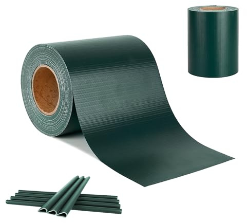Aufun Valla de protección visual de PVC, 70 m x 19 cm, incluye 30 clips de fijación, protección visual, valla de jardín, protección visual, lámina para valla de jardín (verde)