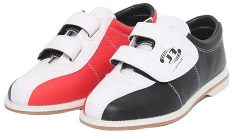 JiuQing Bowlingskor Herr Dam Low-Top Mode Inomhus Bowling Träningsskor Glidsula Komfort,Red,43 EU