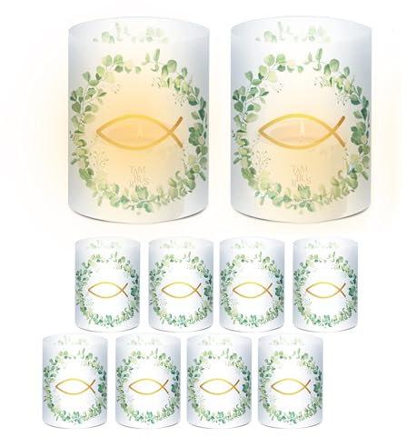 Portacandele Tavolo Paralume, Lanterne Decorativo Adatto per Famiglia Amici Celebrazioni Matrimonio Ospiti Battesimo Comunione Festa, 8 Pezzi