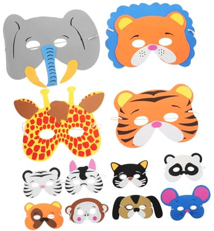 TOYANDONA Dessin Animé Pour Enfant 12 Pièces Demi-animal Conçu Uniquement Pour Les Enfants Idéal Pour Les Fêtes Et Le Plaisir Style Aléatoire