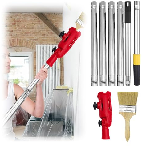 Estensione del pennello multiangolo, allungamento del pennello colorato, asta di prolunga per rullo di vernice, multi angolo, pennello estensibile, allungabile per soffitti alti e pareti