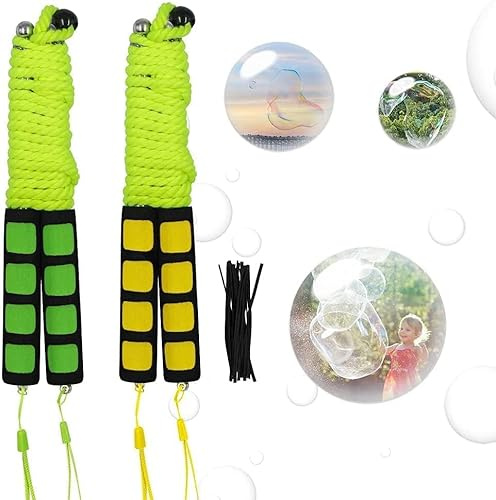 Ubitree 2 Bolle di Sapone, Gigante Bastoncini in Acciaio Inox per Bambini, Bolle di Sapone Telescopico Facile Da Trasportare, Bolla di Sapone Giocattoli per Feste Giardino All'aperto