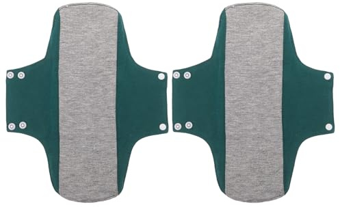 Healvian 2 assorbenti post-parto: fodera assorbente lavabile ultrasottile - assorbenti per maternità in cotone riutilizzabili - protezione anti-perdita per incontinenza verde