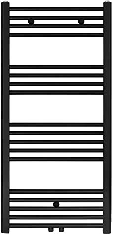 Radiatore bagno – attacco centrale nero opaco spazzolato – 1200 x 600 (altezza x larghezza x altezza) 616 W