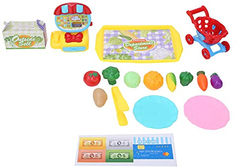 TENP Spielzeug-Registrierkassen-Set, Simulations-Kunststoff-Kinderkassen-Spielzeug, Jungen und Mädchen für über 3 Jahre(Kaufhaus-Registrierkassen-Set (22 STÜCKE))