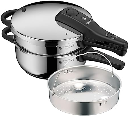 WMF Olla a presión Perfect 4,5 l + 3,0 l apilable con inserto