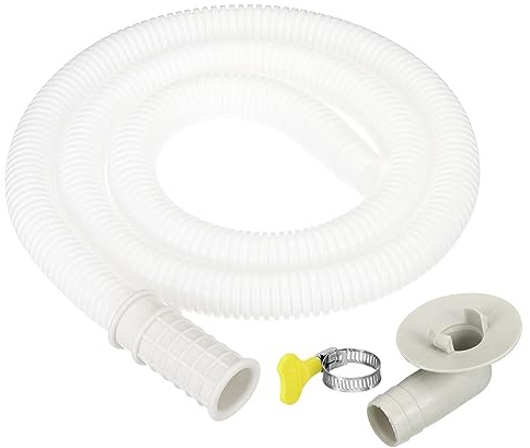 PATIKIL 3.3ft Air Conditioner Drain Kit, Universal AC Drain Hose Connector Hose with Clamp Connector 9 for Mini-Split Window AC Unit Faucet, White