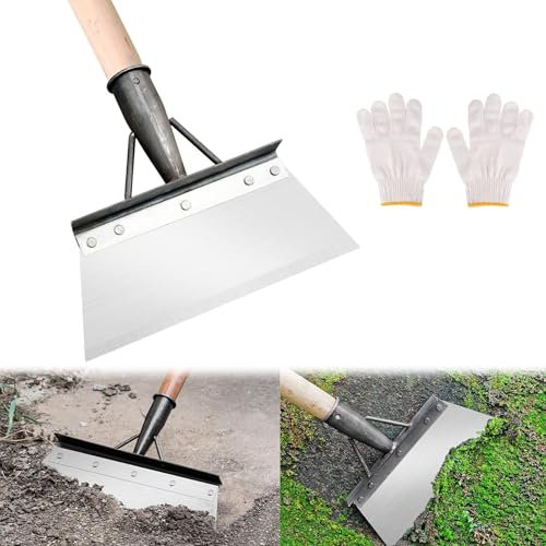 BlueEour Garden Shovel, Multifunctional Cleaning Shovel, stainless Steel Cleaning Shovel, Outdoor Garden Scraper For Weeds, Patio & Farm Weed Remover Tool (20cm-Silver Garden Shovel)