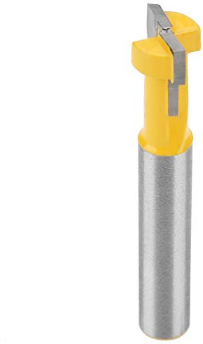 NDNCZDHC 3 / 8in T Slot Router Bit Set, 1 / 4in Shank T Slotting Keyhole Router Bits Woodworking T Track Grooving Milling Cutter Tool for Solid Wood, Particle Board