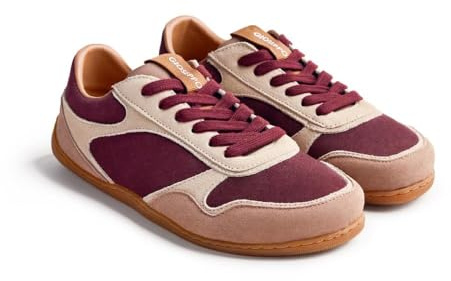 Gioseppo Barefoot Sneakers de Piel Modelo Pointe, Color Burdeos, Talla 37